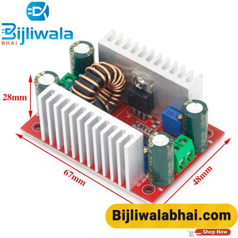 DC 400W 15A Step-up Boost Converter 8.5-50V to 10-60V Voltage Charger Step  Up Module - Bijli Wala Bhai