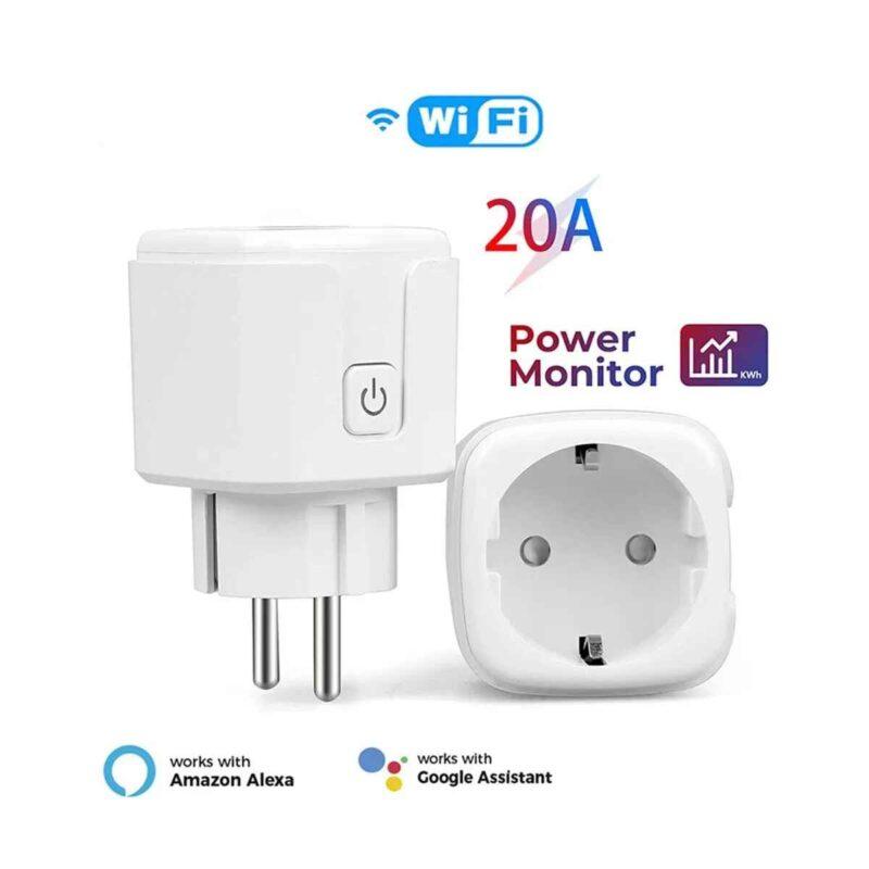 Tuya smart Socket 20A Smart Wifi plug With Power Monitor