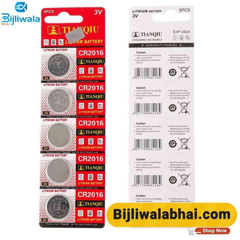 CR2016 Button Battery 3V Lithium Coin Cells 5 Pcs