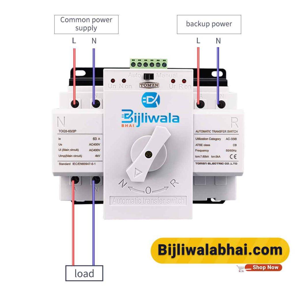 2P 63A 230V MCB type Dual Power Automatic transfer switch ATS - Bijli ...