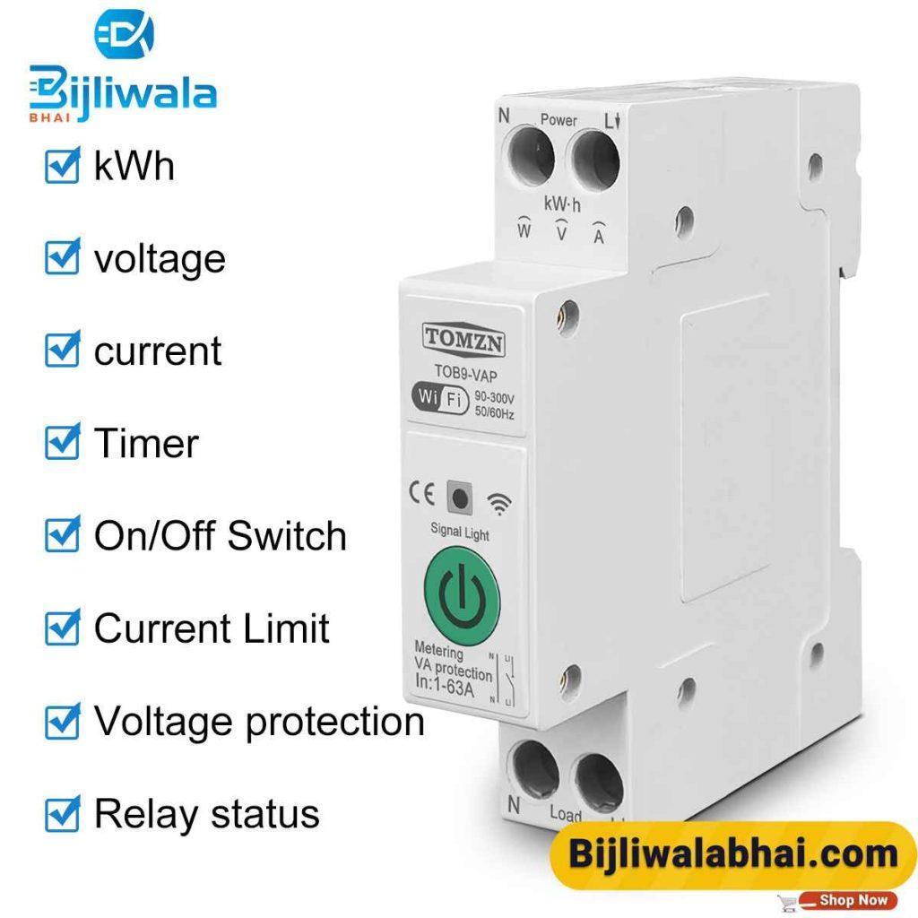 TOMZN 63A 2Pole WIFI breaker Smart Switch with monitoring - Bijli Wala Bhai