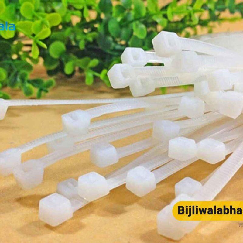 100 pcs Cable tie Zip tie White Nylon