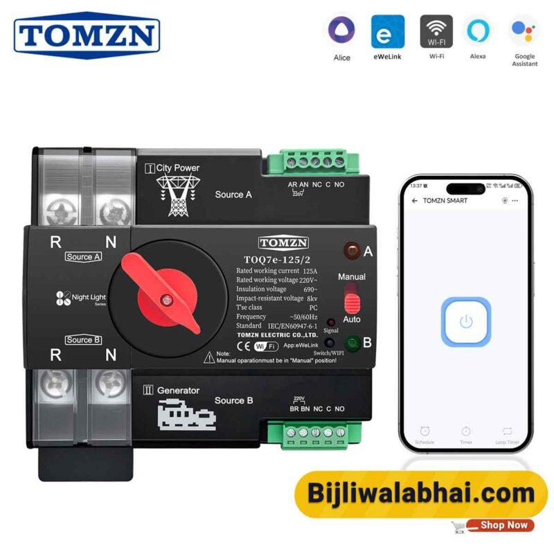 TOMZN Din Rail eWelink WIFI smart ATS timer 230V