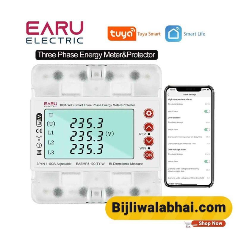 EARU 3 Phase Smart WIFI Meter 100A Bidirectional