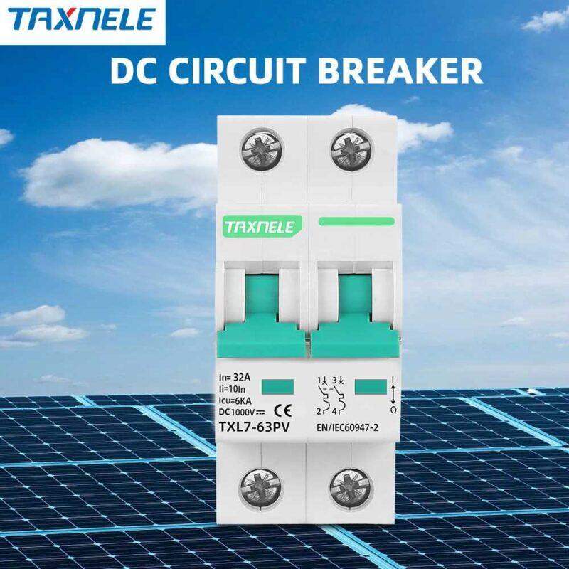 Taxnele Pure DC 2P 1000V MCB Breaker for solar system