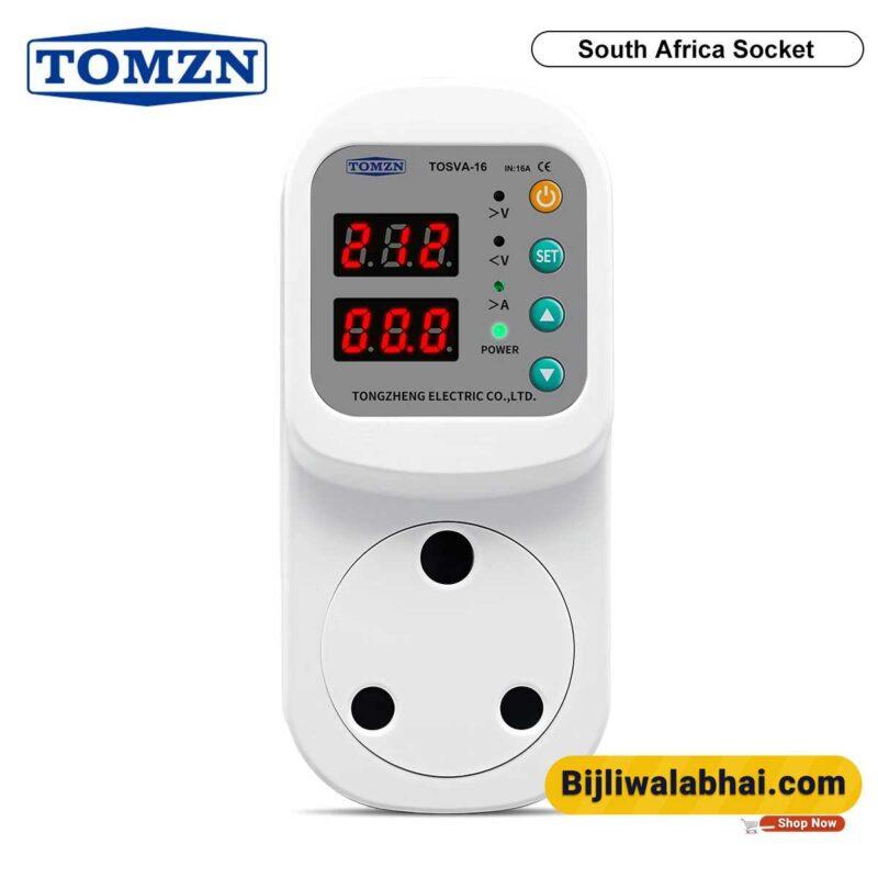 TOMZN TOSVA-16 16A Adjustable Voltage & Current Protector with South Africa Plug 110V/220V