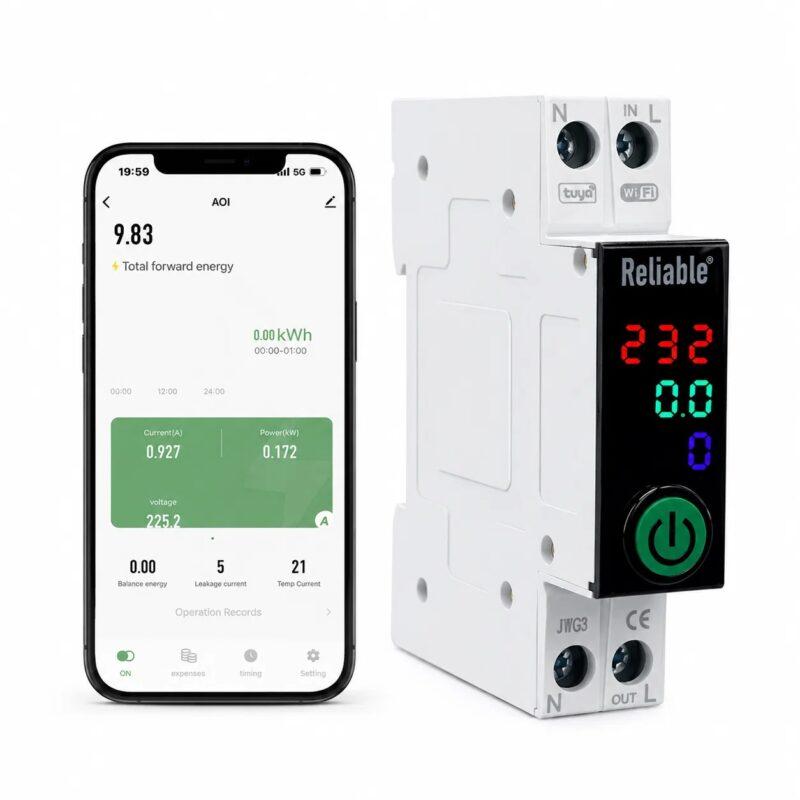 Reliable 63A 2Pole WIFI breaker Smart Switch with monitoring